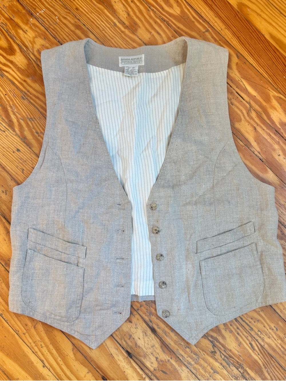 Vintage Banana Republic linen vest